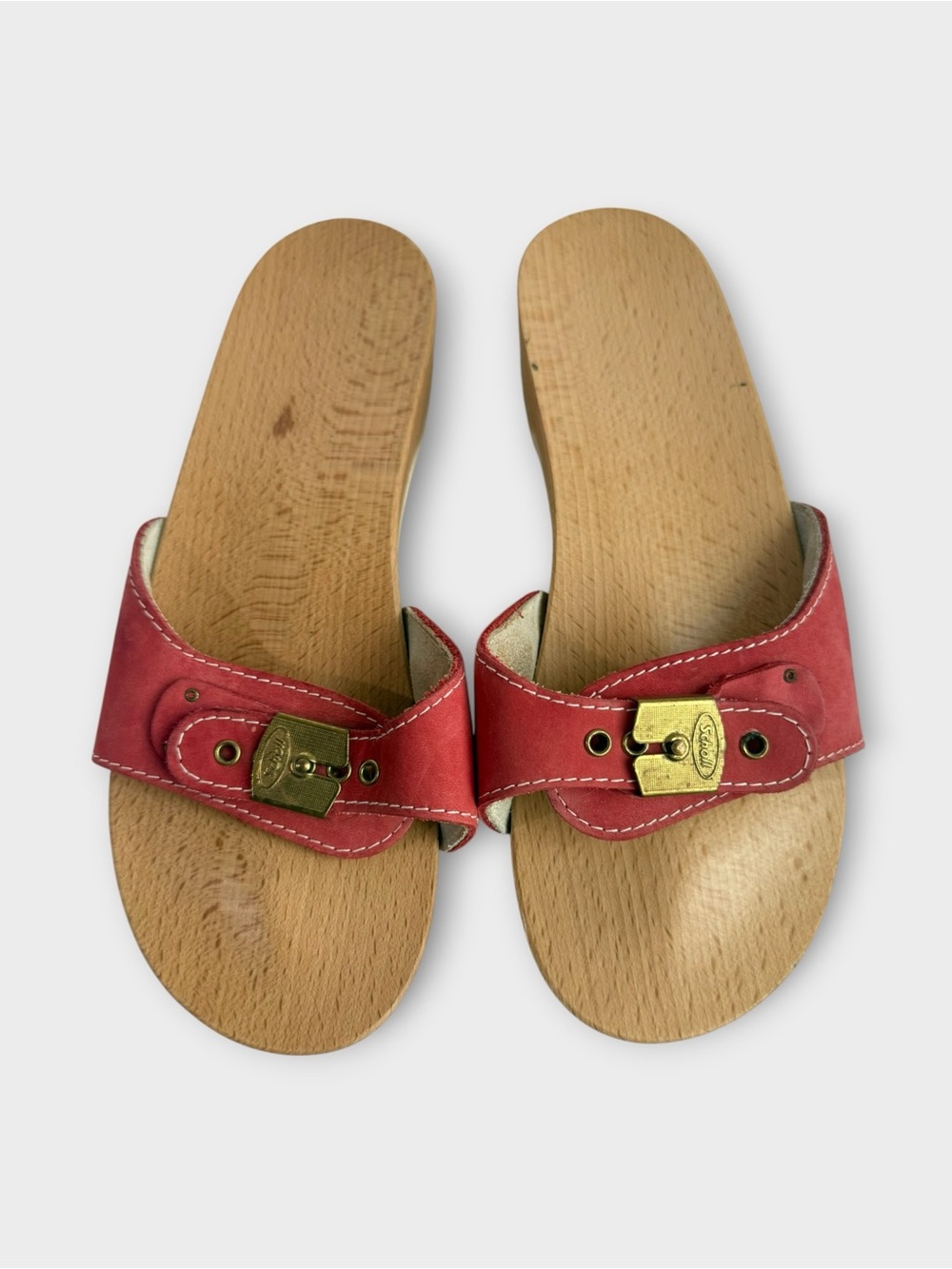Original Dr Scholl's Exercise Wood Slide Cherry